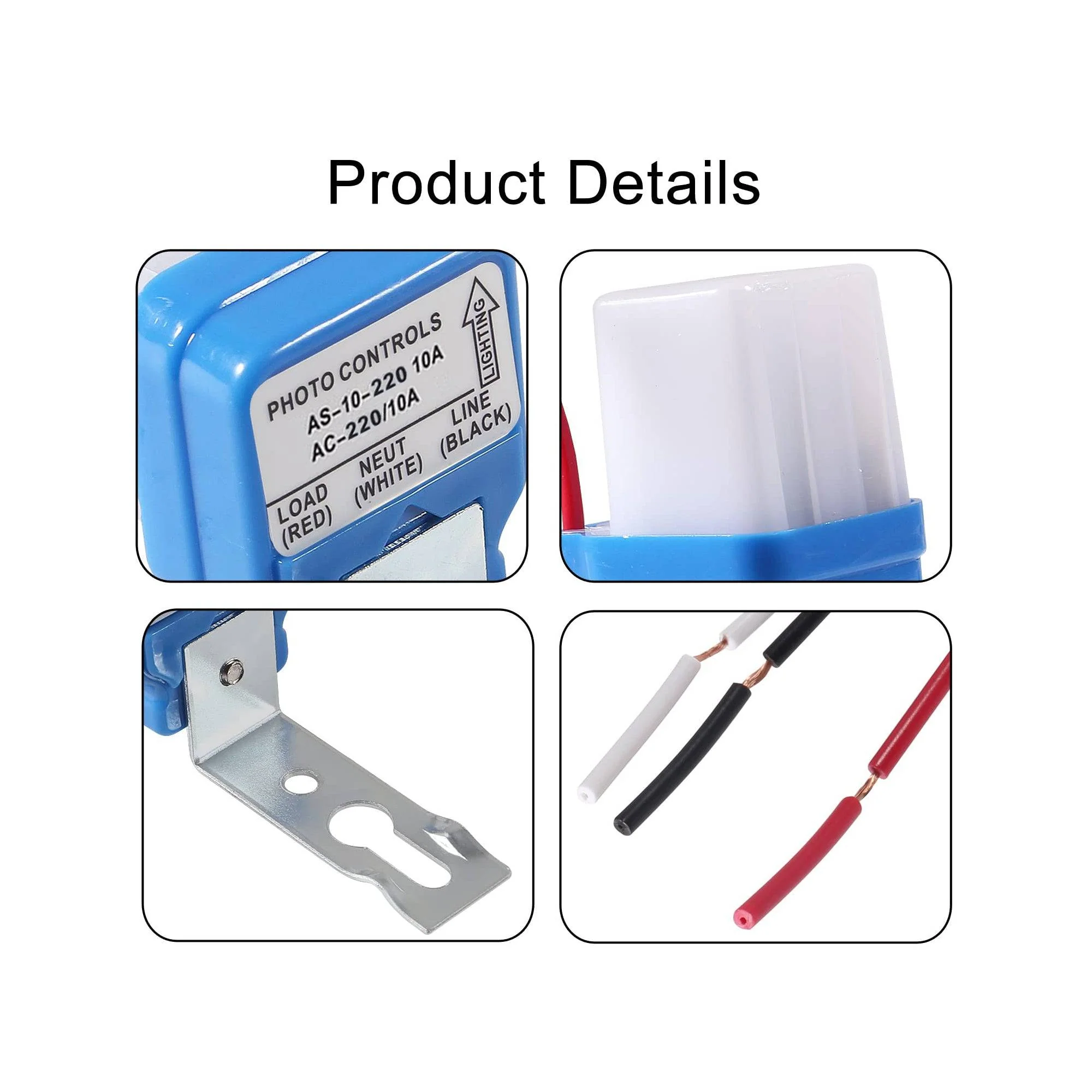 AS-10-220 Photo Switch DC Automatic On/Off Photocell Street Lamp Light Switch Controller AC 220V 50-60Hz 10A Photo Control Photo Switch Sensor - RS5915 - Image 4