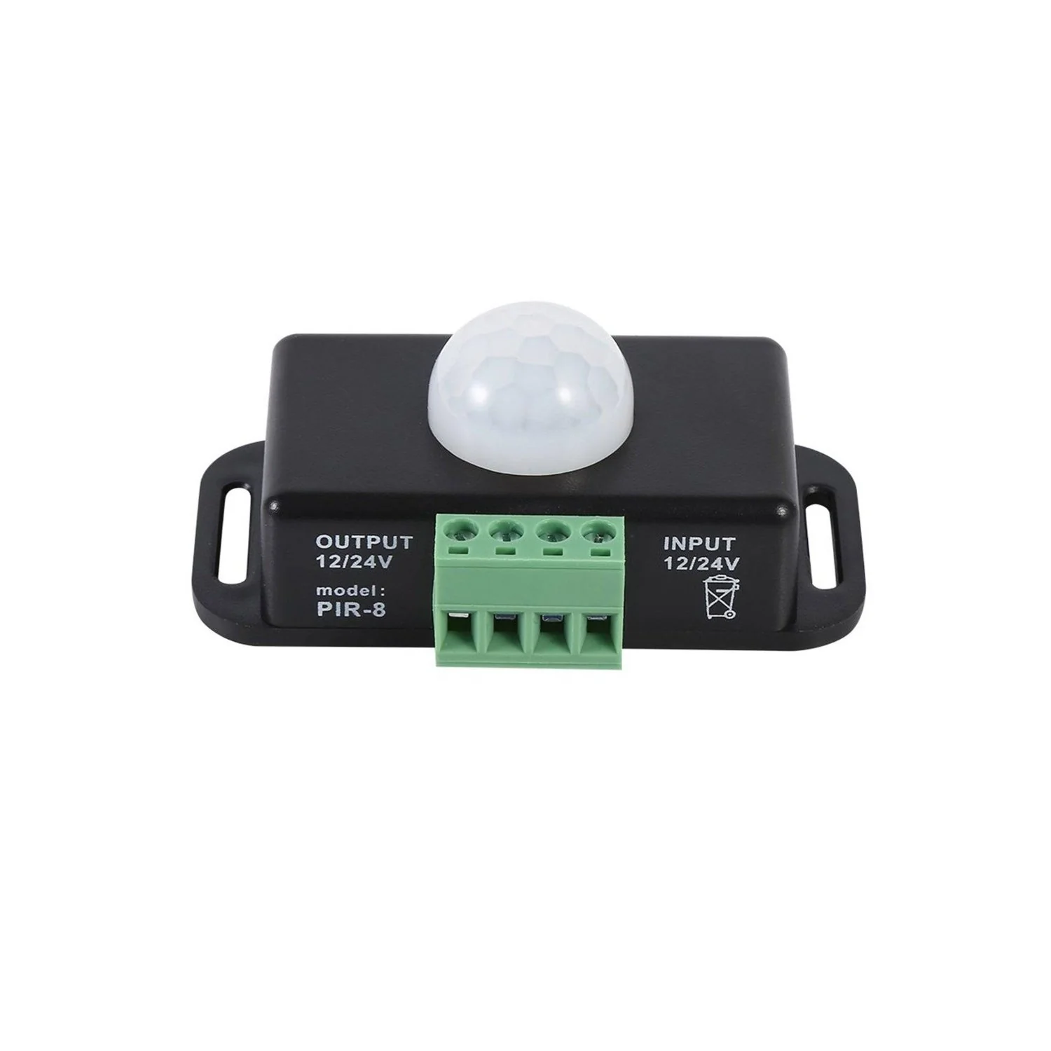 DC 12V/24V 8A PIR Motion Sensor Switch Adjustable PIR Motion Sensor Switch With IR Infrared 8 Amp PIR Motion Detector With Adjustable Sensitivity For 12V/24V Systems - RS2539 - Image 3