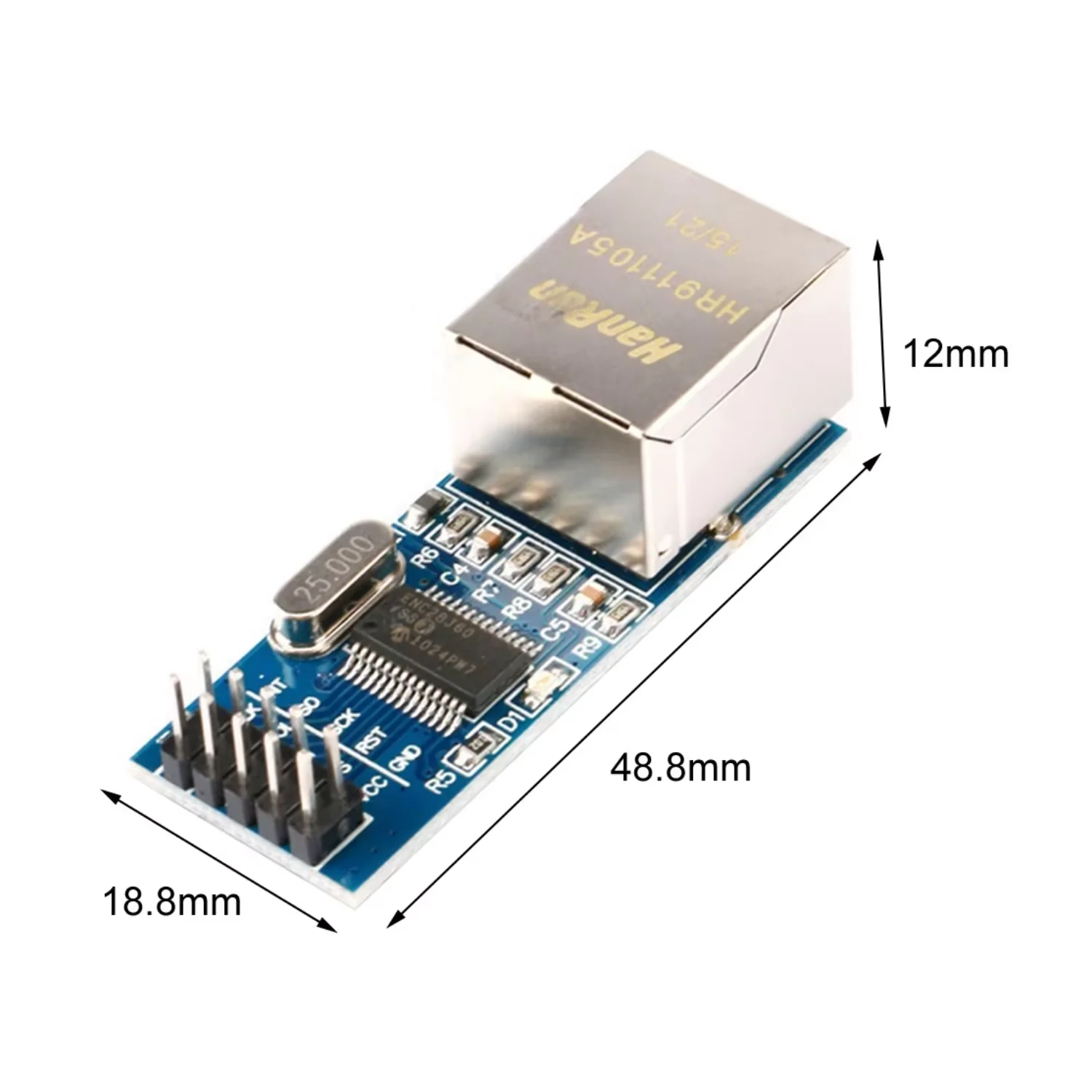 Mini ENC28J60 Chip Ethernet Network Module 10-Pin Interface SP1 Mini Ethernet Module For Arduino and Other Microcontroller Projects - NA052 - Image 4