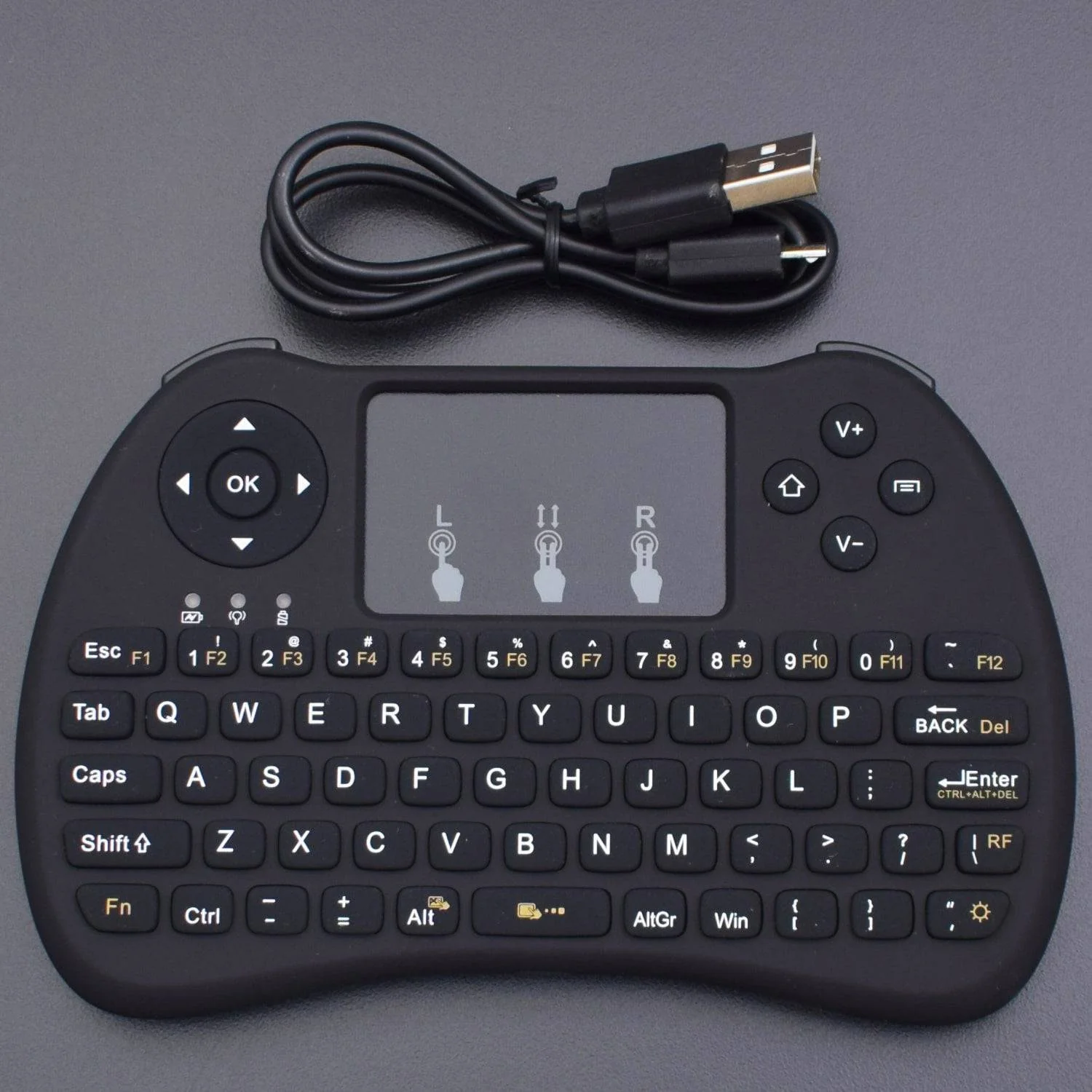 Mini Wireless Keyboard H9 2.4G Multi-media Remote Portable Handheld Mouse Touchpad Keyboard Black - RS713 - Image 3