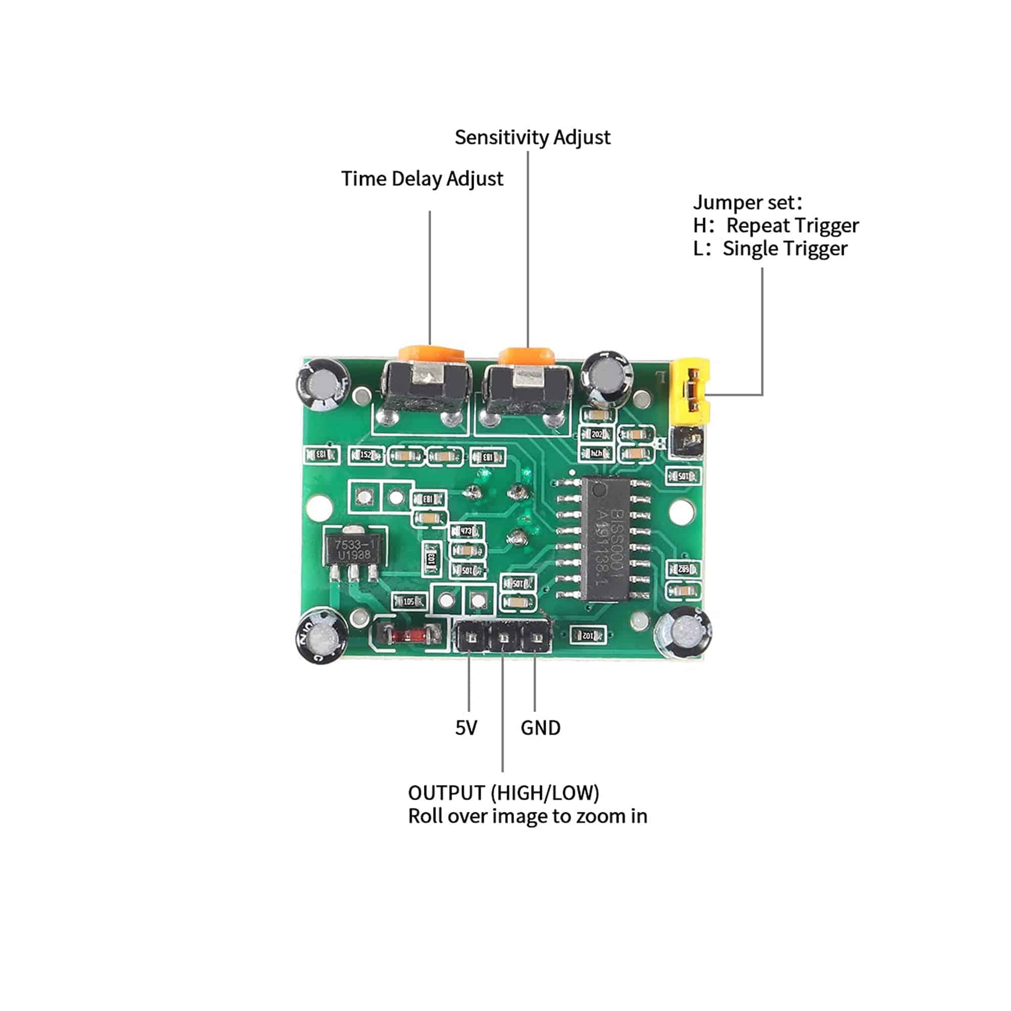 PIR Motion Sensor HC-SR501 Adjust IR Pyroelectric Infrared PIR Motion Sensor Detector Modules - SR019 - Image 3