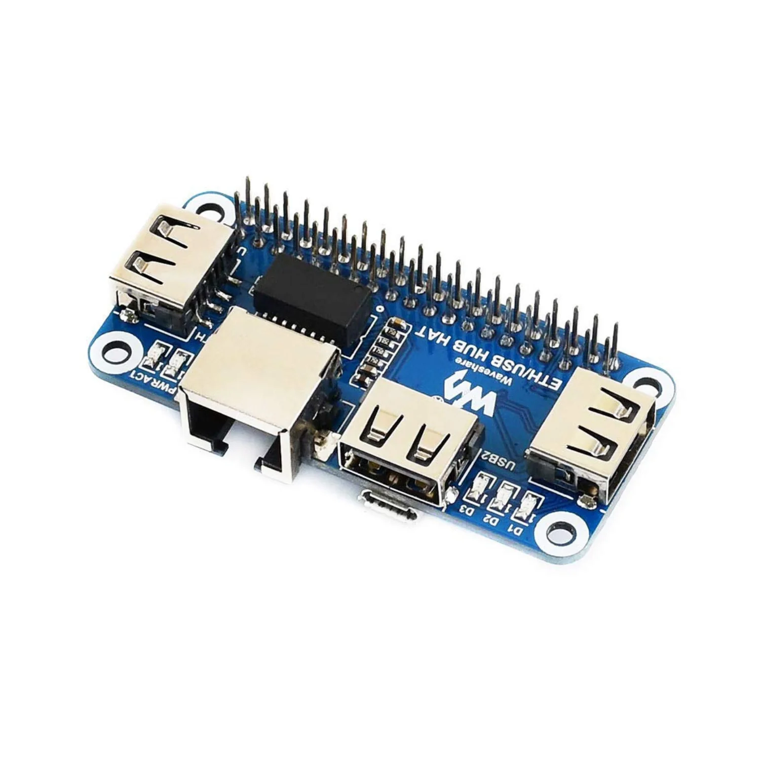 Waveshare Ethernet/USB HUB HAT Expansion Board For Raspberry Pi 3B/2B/Zero/Zero W/ WH, With 1 RJ45 Ethernet Port, 3 USB Ports - RS2408 - Image 5